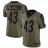Nike Pittsburgh Steelers 43 Troy Polamalu 2021 Olive Salute To Service Limited Jersey Dyin,baseball caps,new era cap wholesale,wholesale hats